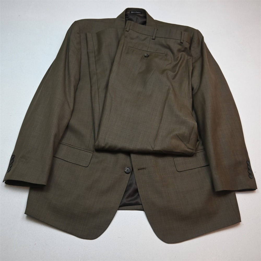 Kilburne‎ and Finch 44R 38x30 Brown Wool Portly Mens Jacket Pants Suit